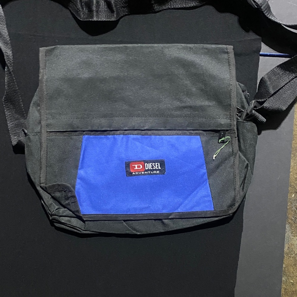 Diesel Adventure Black and Blue Messenger Bag